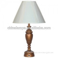 Modern wonderful incandescent hotel bedroom decoration brass colored pillar table lamp with E14
